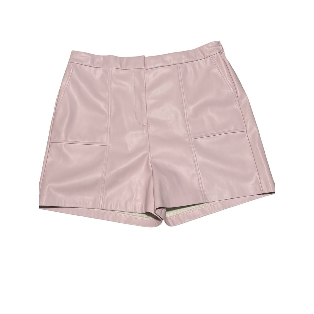 Halogen Women's Faux Leather Shorts Size 1 Pale Pink High Rise Streetwear Casual